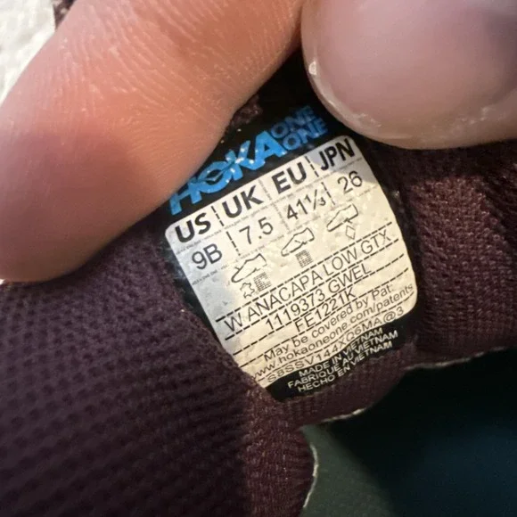 Hoka One One Anacapa Low GTX Shoes Womens Sz 9 Purple Waterproof Hiking Sneakers - Picture 9 of 10